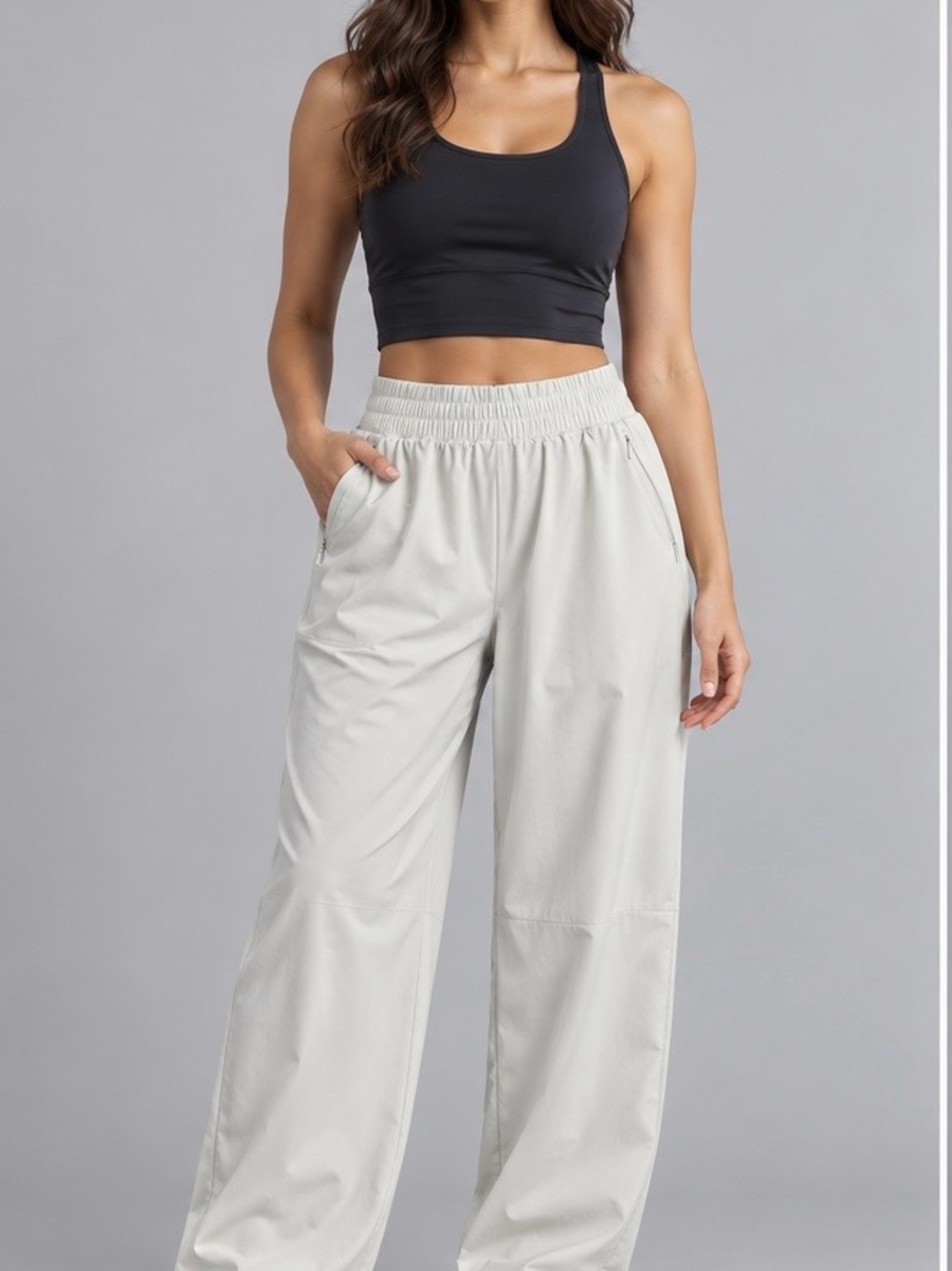 Lululemon Women’s Size 12 Wide Leg Pants – Light Ivory Gray